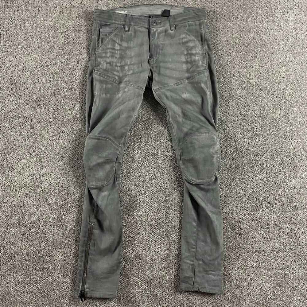 G-Star 3D Super Slim 5620 Ankle Zip Jeans Men's 33 x 32 Gray Stretch